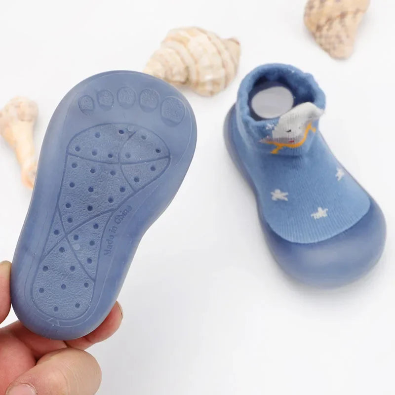 Baby Boy First Walkers Children Sock Shoes Non-slip Floor Socks Boy Girl Soft Rubber Sole Shoes Toddler Sock Infant Booties